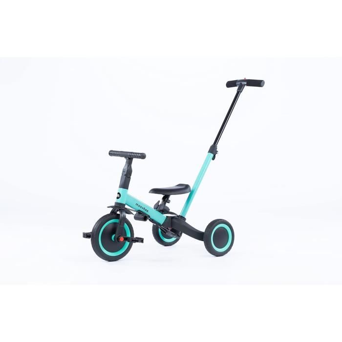 Tricycle évolutif 6-en-1 Moovkee – De 1 à 3 Ans, Barre De Poussée, Selle Avec Dossier, Roues Caoutchouc, Pliable