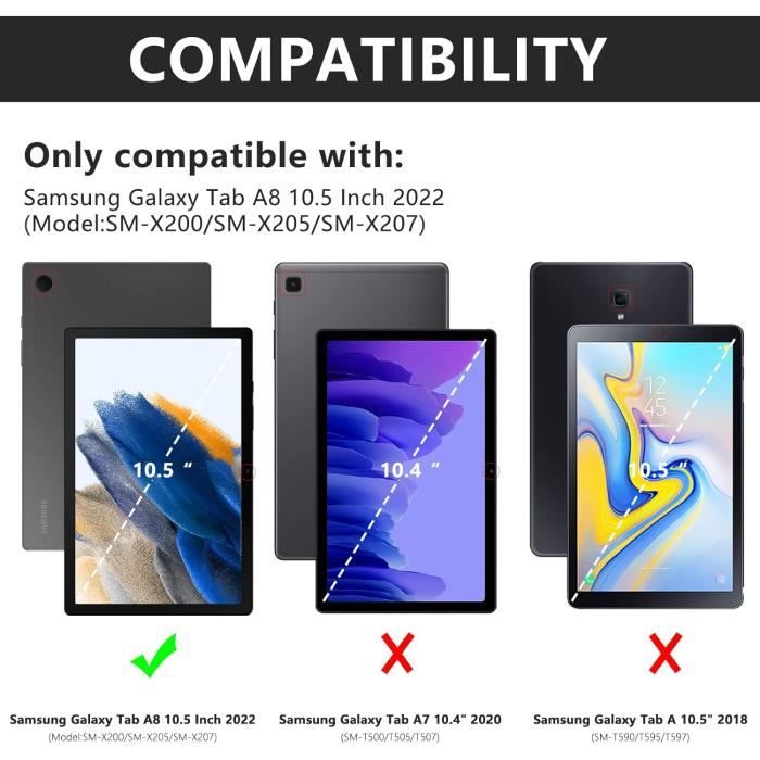 Étui Avec Clavier Pour Samsung Galaxy Tab A8 10,5 2022, Support Avec  Clavier Bluetooth Sans Fil Magnétique Amovible Pour Sam[J7546] - Cdiscount  Informatique