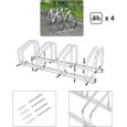WOLTU Râtelier Vélo pour 4 Vélos, Range Vélo au Sol ou Mural, en Métal à Suspension, Argenté, 100.5x32x27cm-2