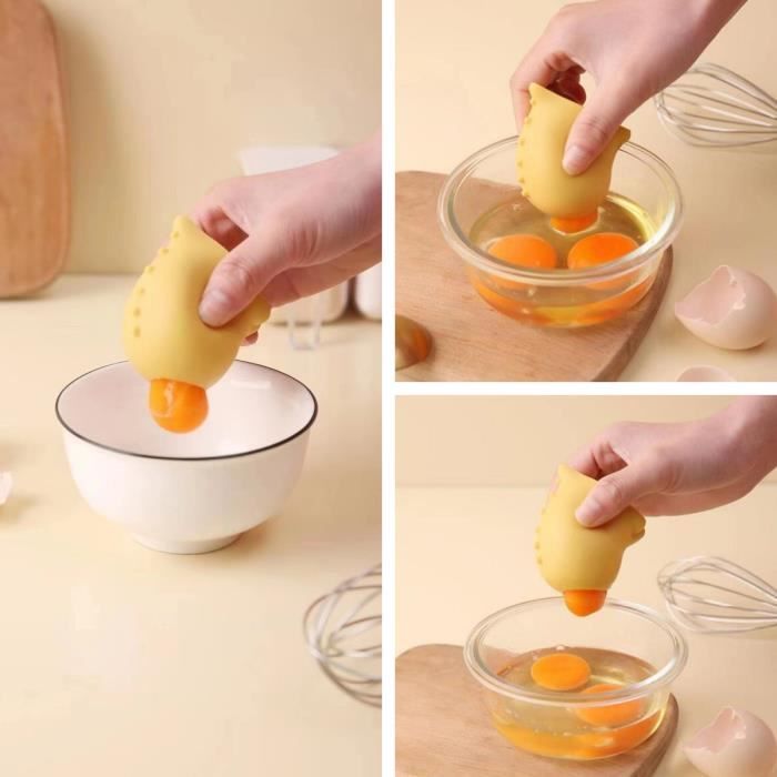 Lot De 3 Gadgets Cuisine : éplucheur, Ouvre-coquille, Séparateur D'œuf – Jaune, Neuf