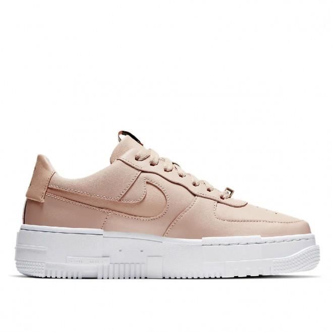 Basket Nike W AIR FORCE 1 PIXEL Femme Cuir Beige Lacets Beige Cdiscount Chaussures