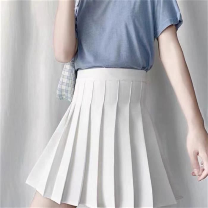 Jupe,Mini jupe plissée taille haute pour femmes, Micro jupe blanche Sexy,  Style coréen, Mini jupe d'été Y2k Egirl - Type white Blanc - Cdiscount  Prêt-à-Porter
