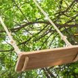 Balançoire en bois pour enfants et adultes - YANGBAGA - Siège de 44x19.5x2cm - Marron - Meuble de jardin-3