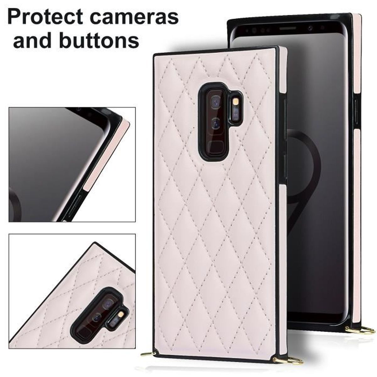 étui de téléphone avec Cordon Cover Necklace Bandouilière Stylée Tour de Cou Lanière en Corde YuhooTech Collier pour Samsung Galaxy S 9+ Coque Housse pour Smartphone Lanyard Case Holder 