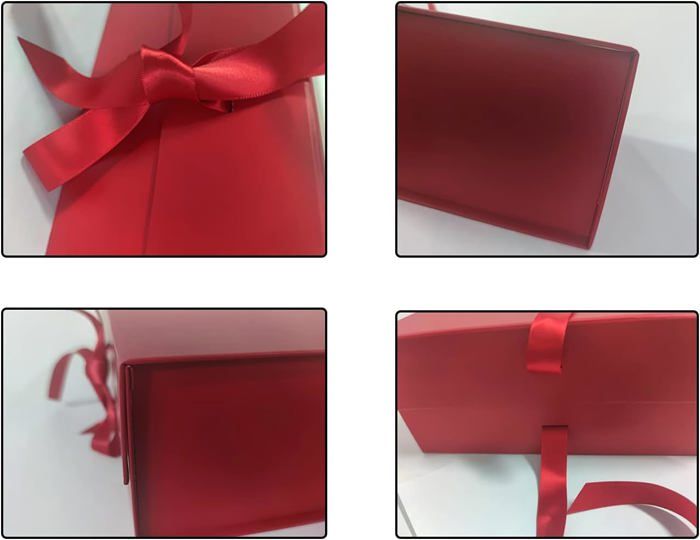 Boîte Cadeau Marbre REECAGO - Avec Couvercle Magnétique Et Ruban - Carton Épais 23.5x17x10cm - Emballage Cadeau Luxe