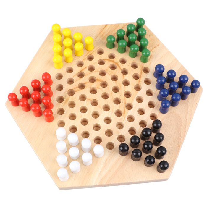 Cadeau Jeu Famille Jeu De Dames Chinoises En Bois – Grand Format Coloré Pour Adultes Et Enfants – Jeu De Société Familial Stratégique