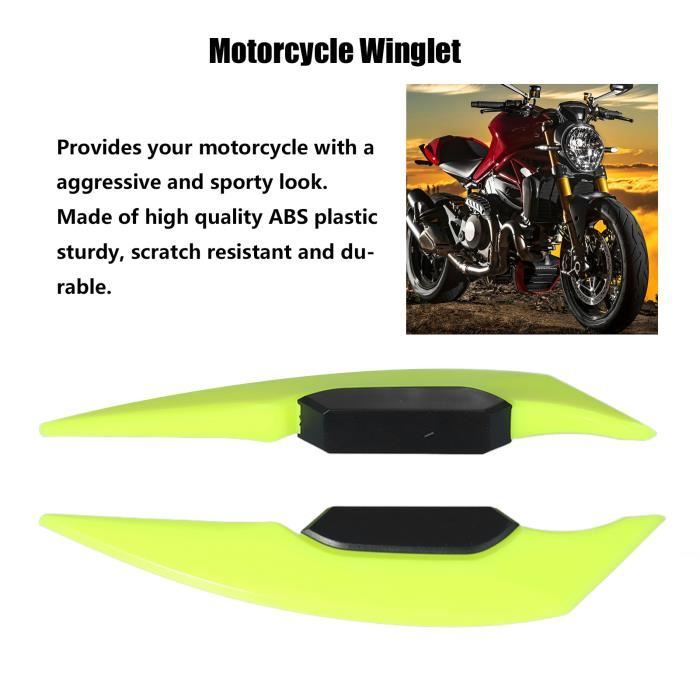 Ashata Aileron de moto 1 paire d'ailerons d'aile aérodynamiques latéraux de  moto universel pour vélos électriques de moto (vert