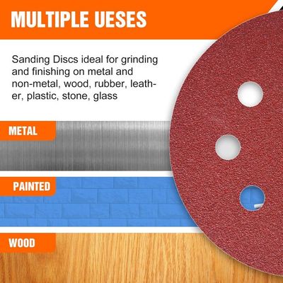 100 Disques Abrasifs Grain 100 | 125mm à 8 Trous | Pour Ponceuse Excentrique | Ponçage Bois, Métal, Plastique