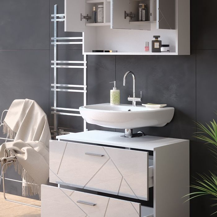 Paire D'armoires Murales En Pin Massif 80x30x35 Cm - 2 Unités De Rangement Pour Salle De Bain, Toilette, Salon - à Assembler Et Fixer