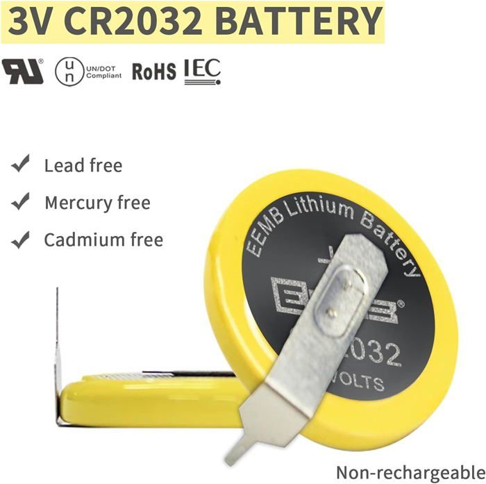 Lot de 10 Piles CR2032 Pile avec Cosses à Souder Batterie Bouton Au — free download
