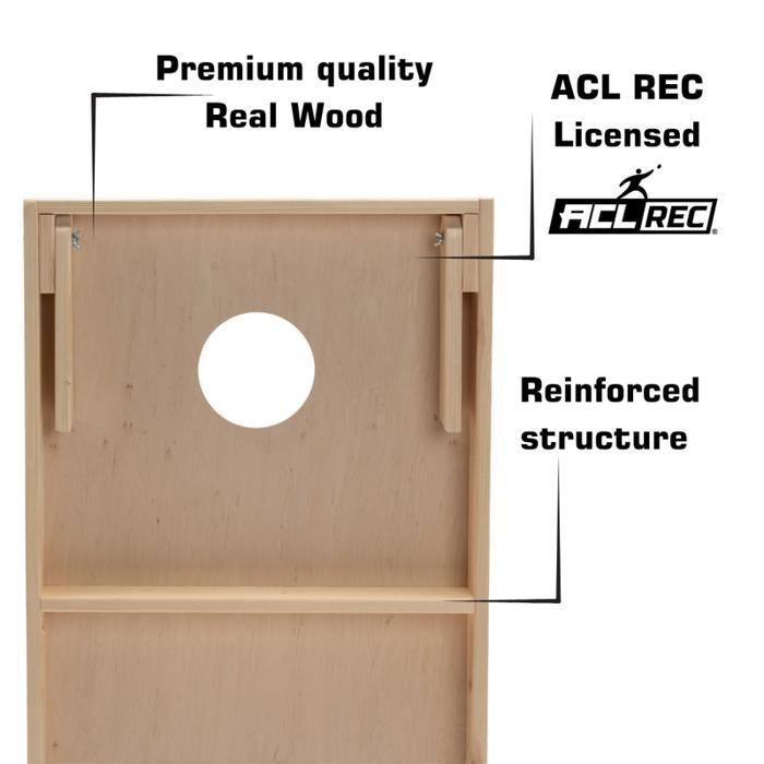 Wicked Wood Sacs à Cornhole Double Face 1x4 - Officiel ACL REC, Granulés Haute Qualité, Glisse Et Adhérence
