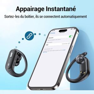 Écouteurs Bluetooth 5.3 à Clip D'oreille Xmenha - Confort Légers, Résistance IPX5, 500 MAh, Idéaux Sport Et Quotidien