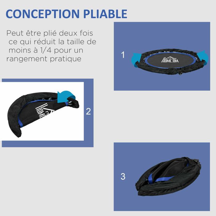 Trampoline De Fitness Gymnastique - HOMCOM - Avec Poignée Réglable
