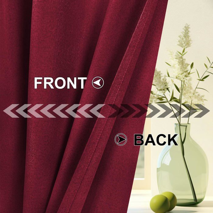 Lot De 2 Rideaux Occultants Thermiques Et Anti-bruit - 117x137 Cm Vert Foncé, Pour Salon Et Chambre