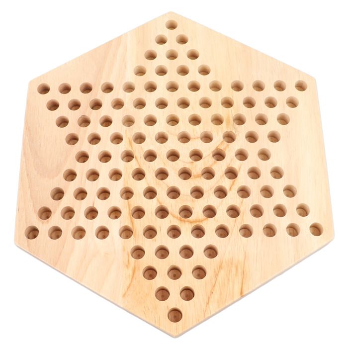 Jeu De Dames Chinoises En Bois - Plateau 25 Cm, Pions 1,5 Cm - Pour 2 à 6 Joueurs - Idéal Famille, Soirées, Pique-nique