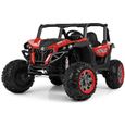 EROAD - Buggy STORM 2 places 4X4 Carbone Rouge 2 places - 12V - Roues gomme - MP3-0