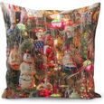 Noir marron clair teckel chiot imprimé photo close up 16/" oreiller housse de coussin