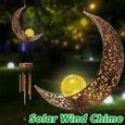 Wind Chimes Carillon À VENT Eolien Lune Style Solaire LED Lumière Extérieur suspendu Décoration Jardin Patio-0