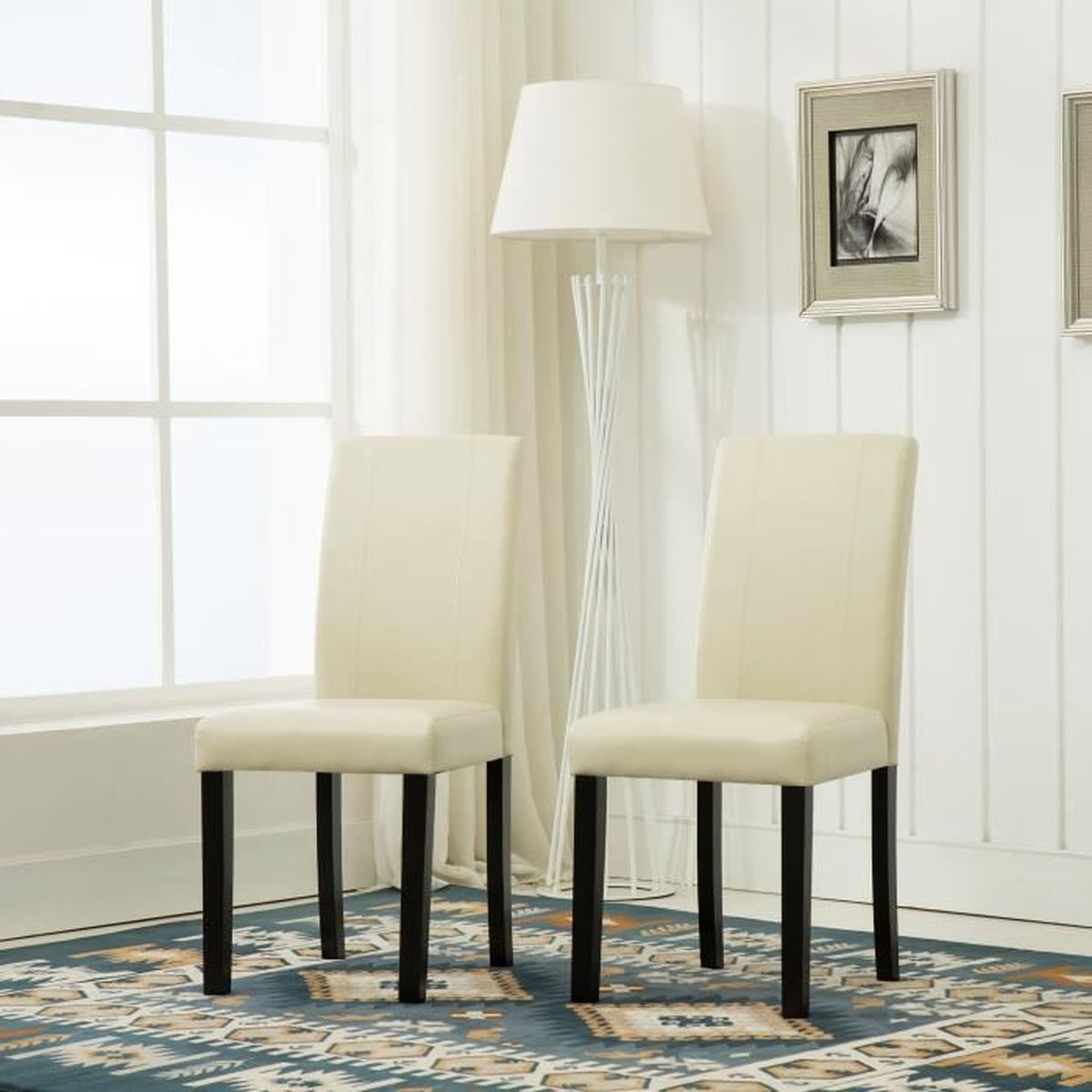 Lot de 6 chaises de Salle-à-Manger en Simili-Cuir avec Pieds en Bois