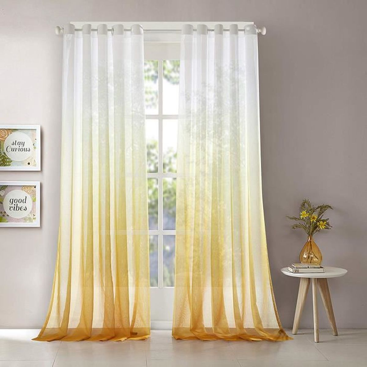 Rideaux Jaune Et Blanc