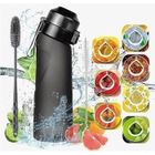 IHABOR Air Bouteille d'eau avec 7 dosettes aromatiques, 650 ml sans BPA Bourrettes Tritan Gaufres Arômes Fruits Parfumés Gourde (noir)