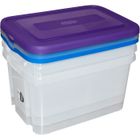CURVER Lot de 3 boîtes de rangement Handy - 50 L - En plastique - 56 x 40 x 43 cm - Rectangulaire - Transparent