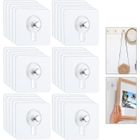 Flintronic Fixation urale Sans Percer, 12PCS Attache Cadre Sans Percer, Attache Cadre Adhésif