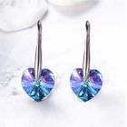 LOUISA SECRET Boucles d'oreilles Femme Bijoux Femme - Argent S925 - Diamant Cœur Violet - Cadeau Femme Noël Anniversaire