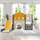 FUROKOY Little Castle Slide – jouet d'escalade 6 en 1 pour enfants, toboggan pour enfants, escalade, perçage, marche, support de basket-ball