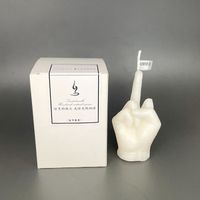 Bougie,Bougies parfumées créatives en forme de doigt moyen, cadeaux amusants et amusants pour Niche, décoration de - White[C2713]