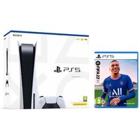 Console PS5 Sony PlayStation 5 - Standard Edition, Bluray, 825GB SSD, 60FPS, 4K/8K, HDR (Avec lecteur) + FIFA 22 [PS5]