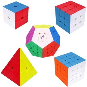 YOTINO Lot de Cubes de Vitesse 3x3 cm Magique et Cube de Puzzle Triangle 3D Facile à Tourner pour Jeux et Cadeau denfant 2 pcs 
