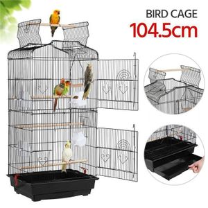 Deuba Volière cage à oiseaux en métal 157 cm pour Canaries perroquet perruches animaux 