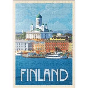 PUZZLE Finland : Helsinki, Affiche Vintage - Premium 500 