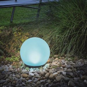 Jumbo Géant Solaire DEL Jardin humeur Boule Sphère Globe jeu de lumière blanc chaud 20 cm 