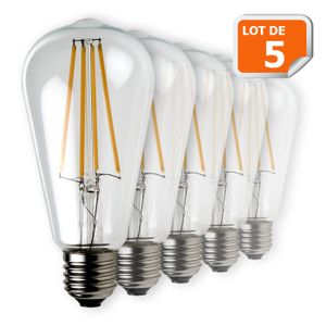 AMPOULE - LED Lot de 5 Ampoules Led Filament ST64 Style Edison Teardrop 7 watt (eq.52 watt) Culot E27