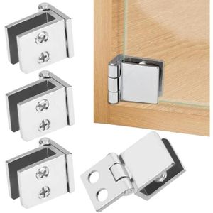 JJWNMLL Lot De 4 Charnières En Demi-cercle Pour Porte En Bois Argenté