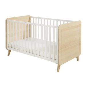 At4 Lit Bebe 1 Cote Coulissant Avec Roulettes Laque Blanc Cdiscount Puericulture Eveil Bebe