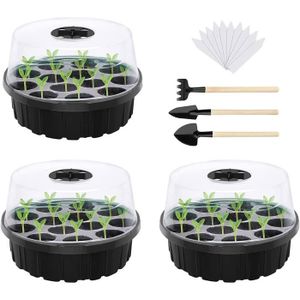 POT DE GERMINATION Plateau de Semis Hydratant - HAOPYOU - POT DE GERMINATION - Rectangulaire - Plastique PVC - Transparent