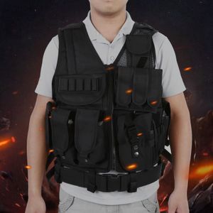 Gonex Gilet Tactique Militaire Gilet de Combat Veste Ext/érieure pour Airsoft Jeu CS Militaire Cosplay Noir