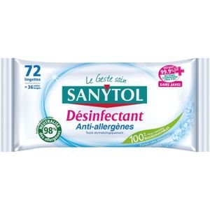 GEL - CRÈME DOUCHE SANYTOL Lingettes antiallergènes désinfectantes x48