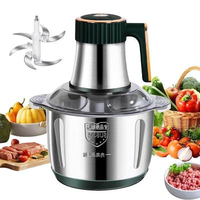 Hachoir Électrique 2L Polyvalent 400W - Robot Culinaire 3 Vitesses Avec 2 Bols Et Lames Double Niveau Pour Viande, Légumes, Fruits Et Noix