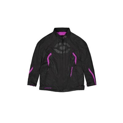 Blouson Moto Femme Zony Inc Noir Avec Rayures Roses - Taille XL