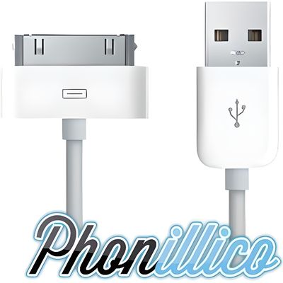 Cable USB plat et ultra-fin avec embout magnétique pour iPhone 4s