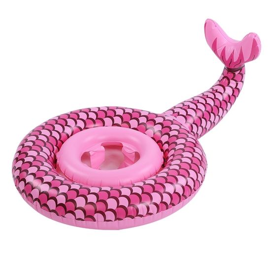 LUMOOM – Bouée Gonflable Adulte Rose à Rayures, Anneau Intérieur 30 Cm, Extérieur 70 Cm, Charge 60-110 Kg, Pour Piscine Et Plage