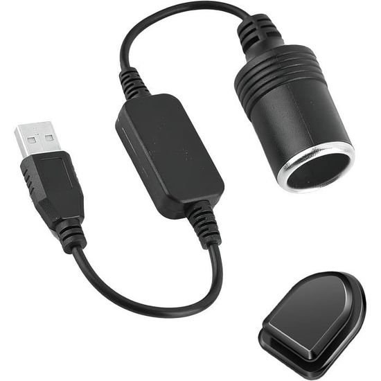 Adaptateur Allume-cigare USB-C 12V Avec Voltmètre - Câble 30 Cm, Tension Réglable 5V/9V/12V - Pour Voiture