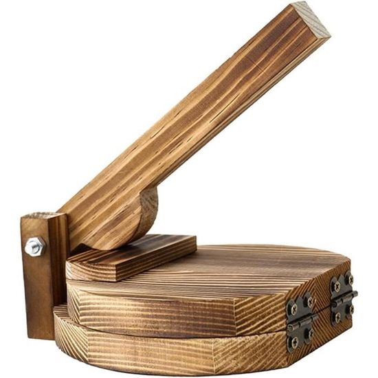 Presse à tortilla en fonte, machine à tortilla robuste, presse à tortilla à farine de 25,4 cm avec poignée pliable, presse à tacos avec du papier sulfurisé, 25,4 cm, noir