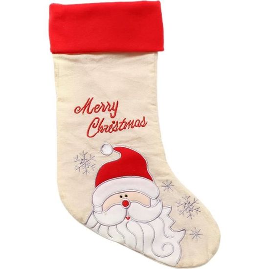 Chaussette De Noël Personnalisable Avec Nom Brodé - 46 Cm - Tissu Tricoté Doux - Décoration Familiale - 10