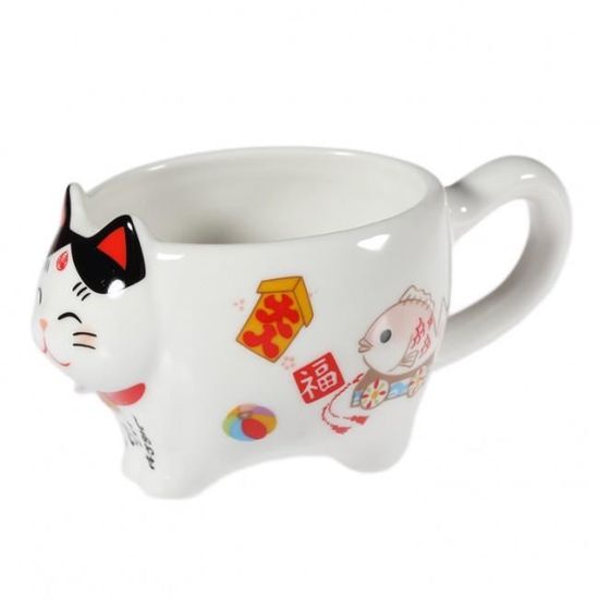 Tasse Japonaise Maneki Neko Le Chat Japonais Du Bonheur Cdiscount Maison