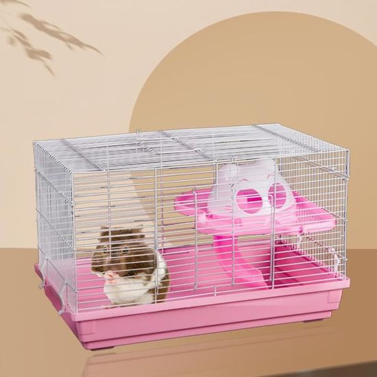 CAGE Cage de cochon dInde 1 Set forte forte force dessin animé dessin animé style hamster chinchilla lapin cage style-Pink2